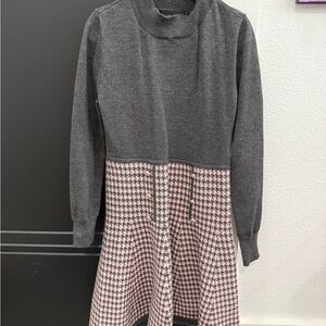 Gray and Pink Kids Casual Dress